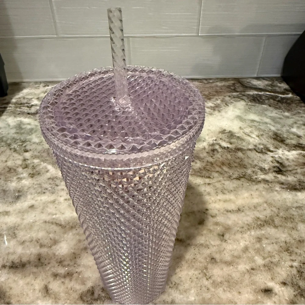Starbucks 2018 RARE Unicorn Studded Iridescent 24oz Tumbler Cup Straw